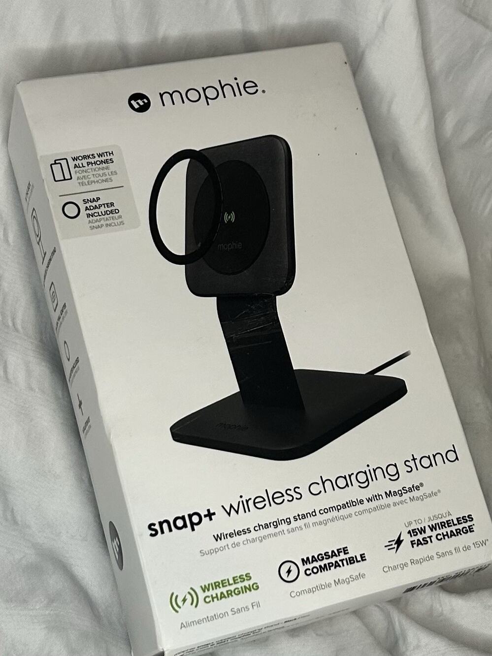 Mophie Snap+ 15W Fast Charge Wireless Charging Stand with MagSafe Compatibility